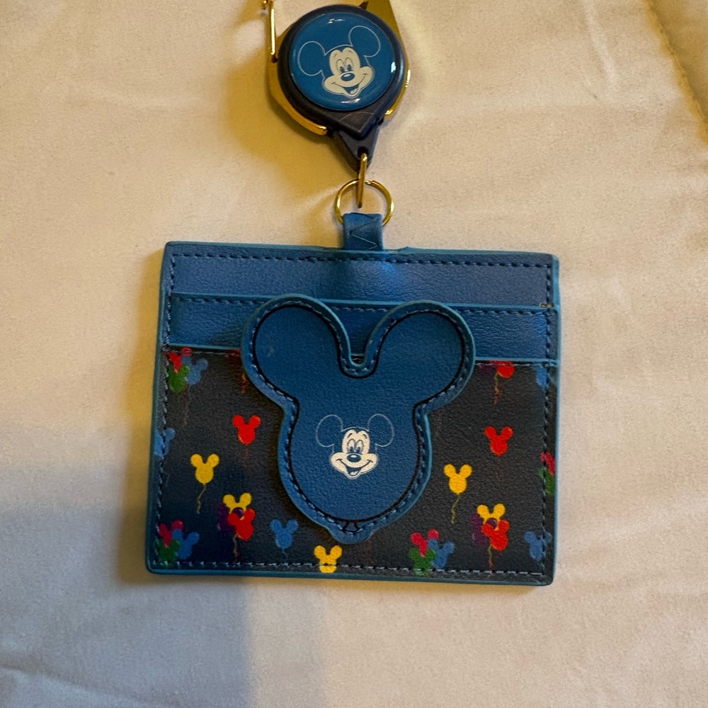 Loungefly Blue Mickey ID Badge Holder with Retractable Reel - Picture 2 of 2